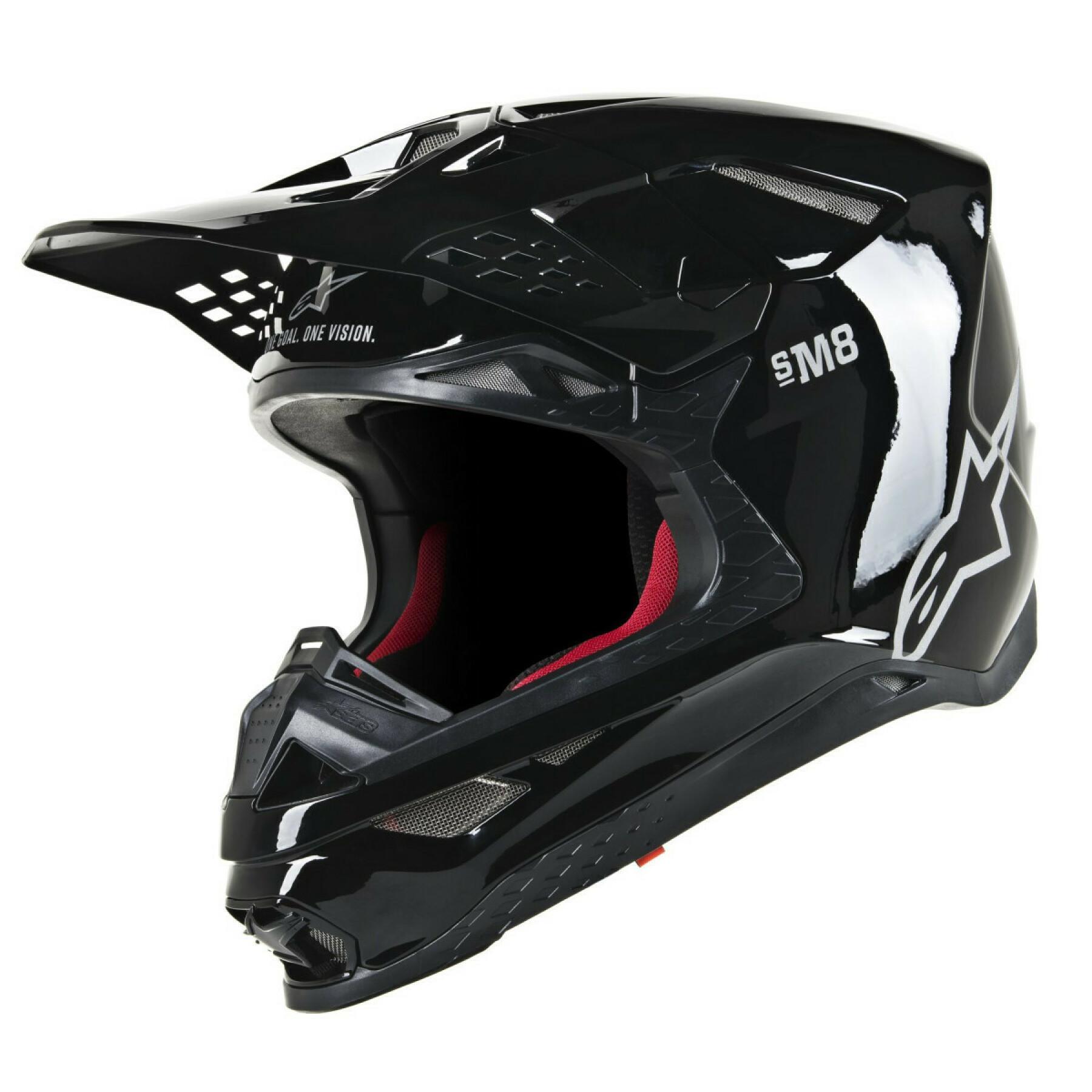 Motocrosshjälm Alpinestars SM8 solid black