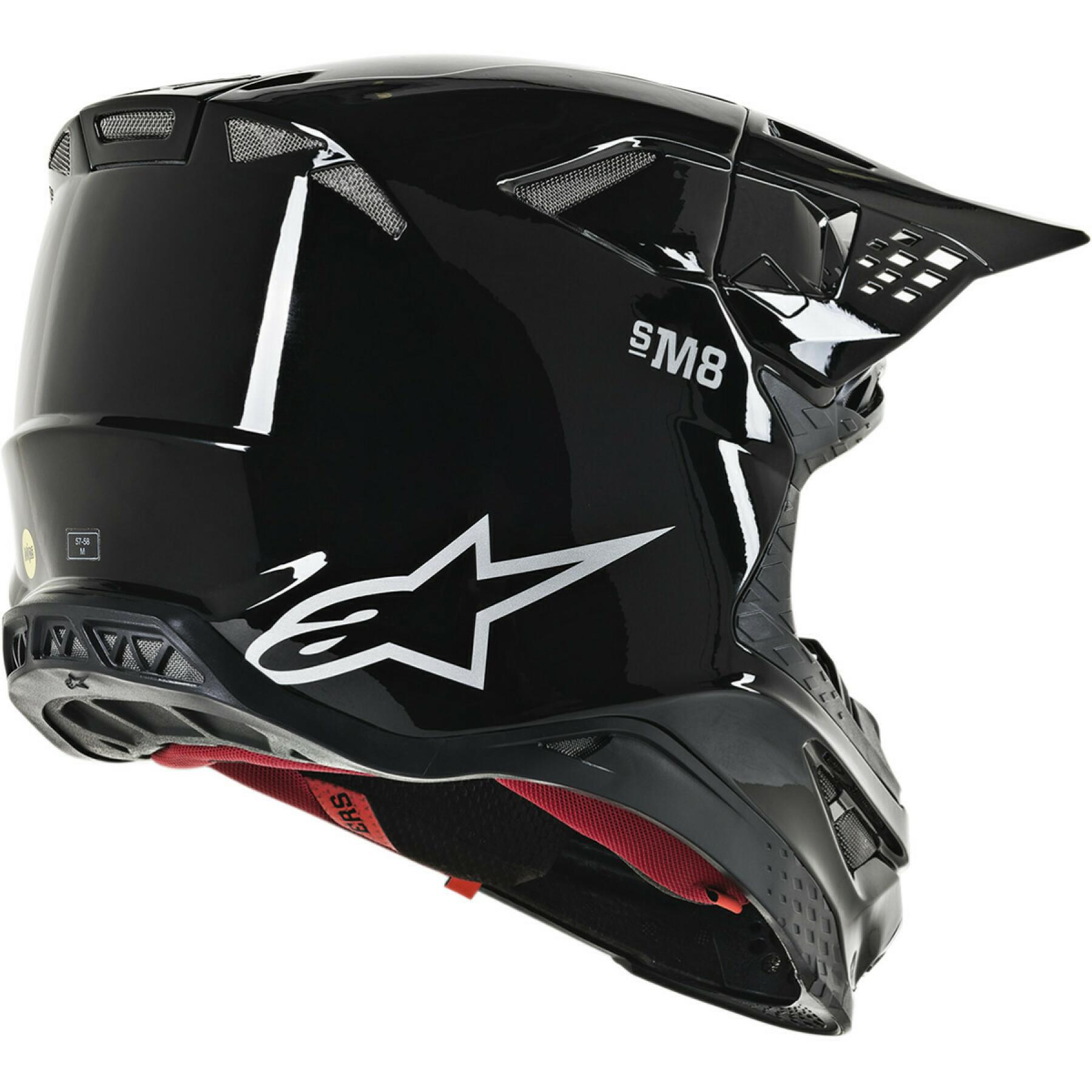 Motocrosshjälm Alpinestars SM8 solid black
