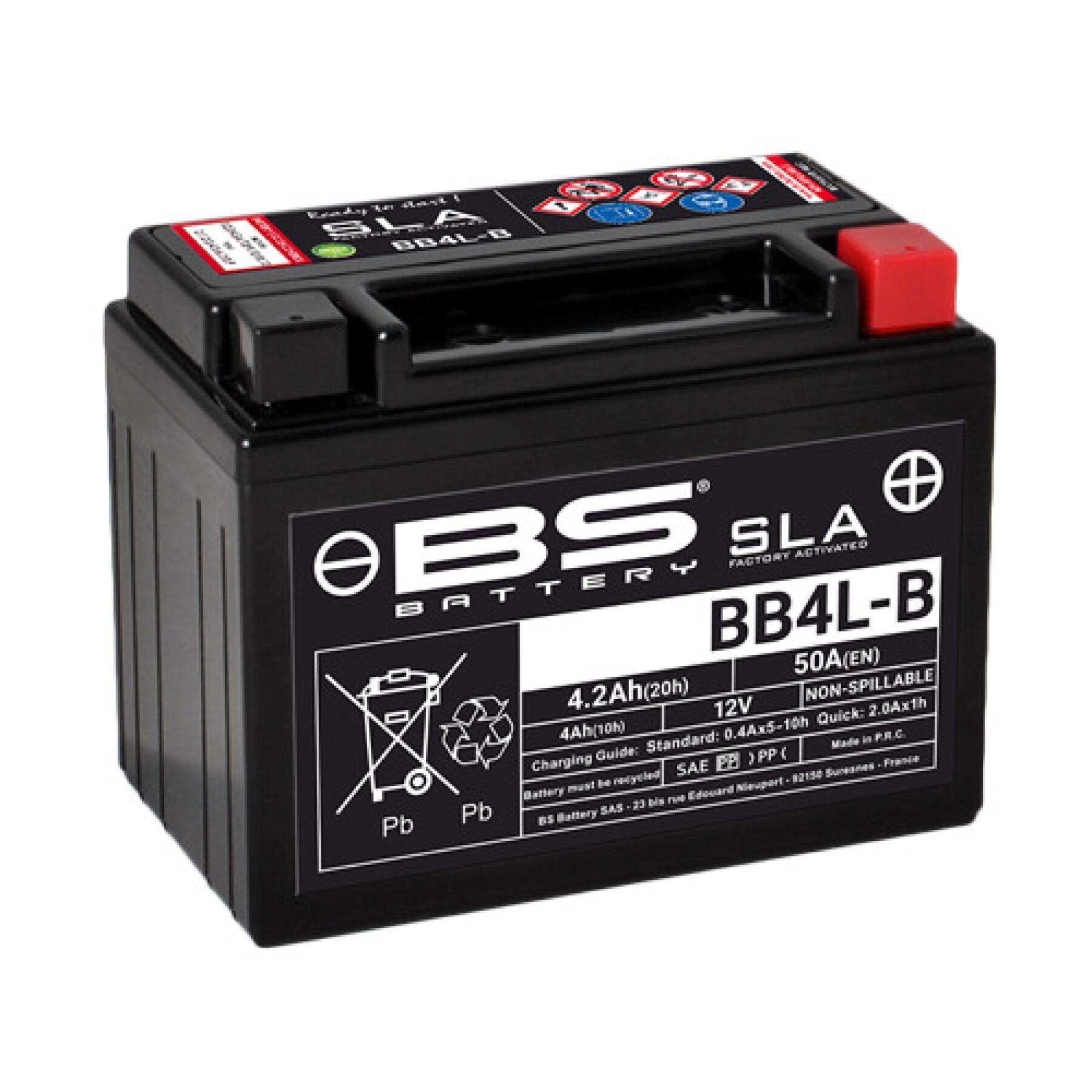 Batteri för motorcykel BS Battery SLA BB4L-B - C (10Hr) - C (20Hr)