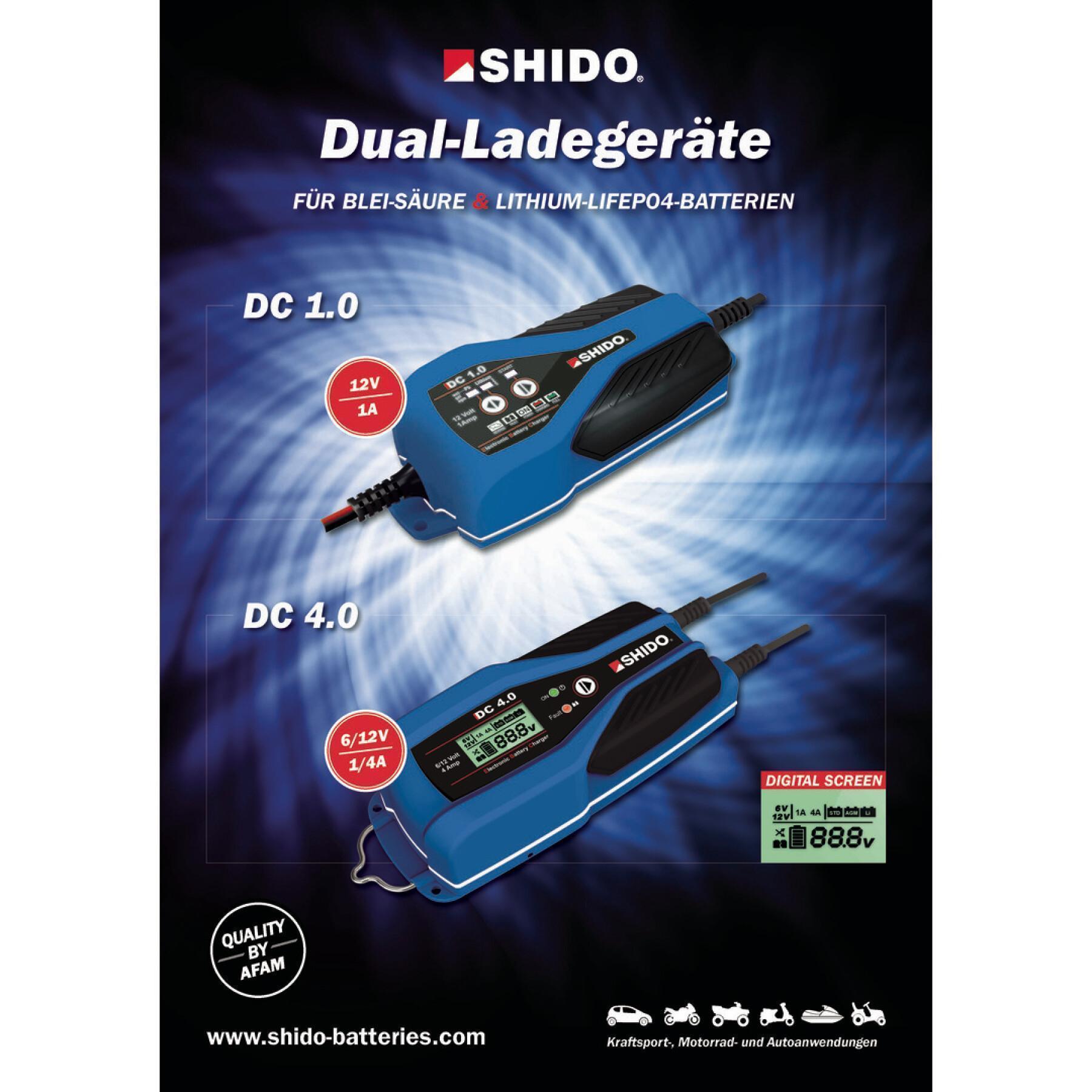 Batteriladdare för motorcykel Shido DC 4.0