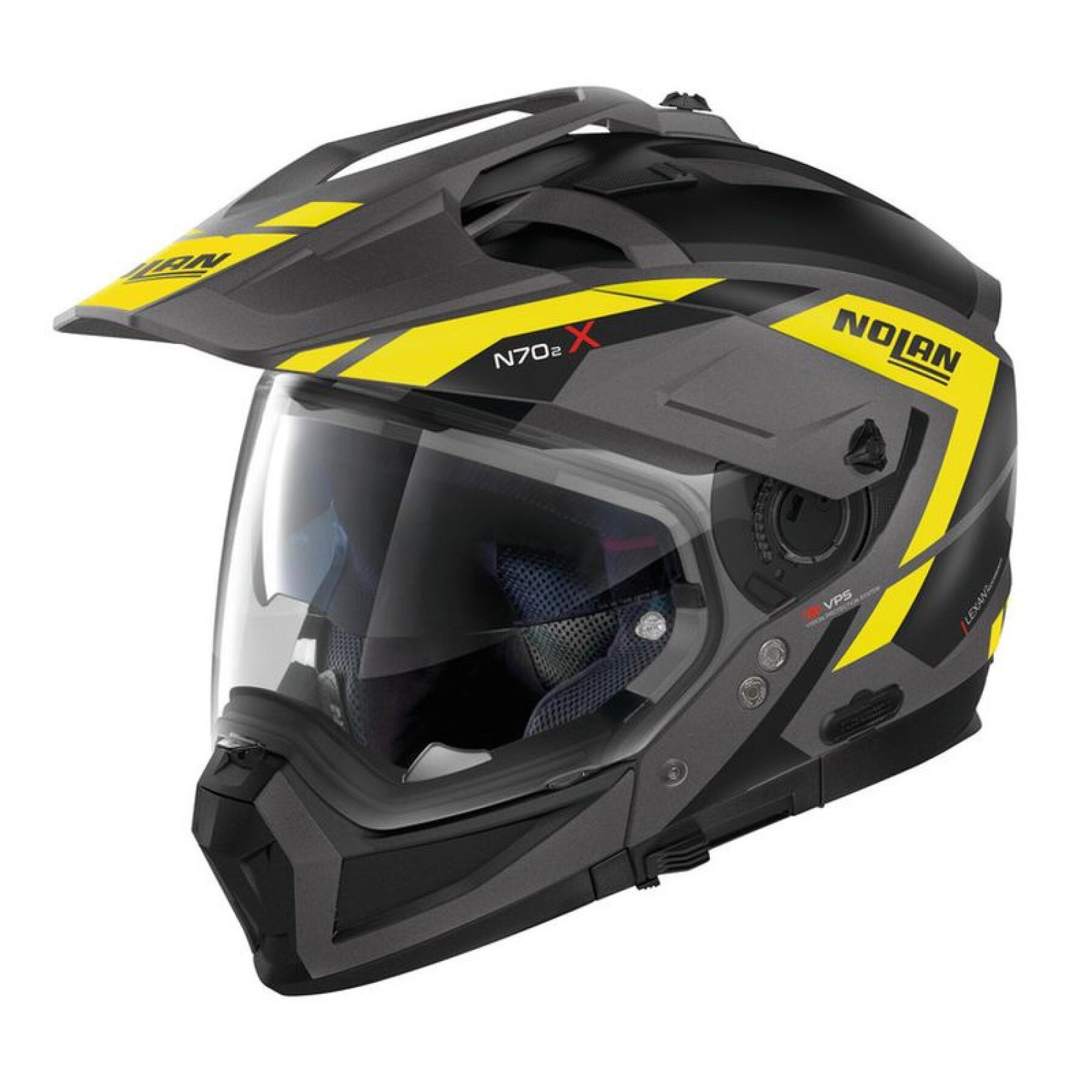n70-2 x crossover helmask för motorcykel Nolan Grandes Alpes N-Com Flat Lava Grey 23
