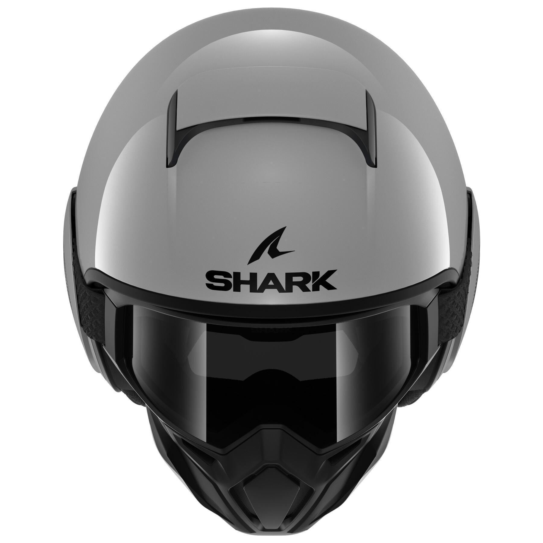 Jet motorcykelhjälm Shark Street Drak Blank Gun Silver