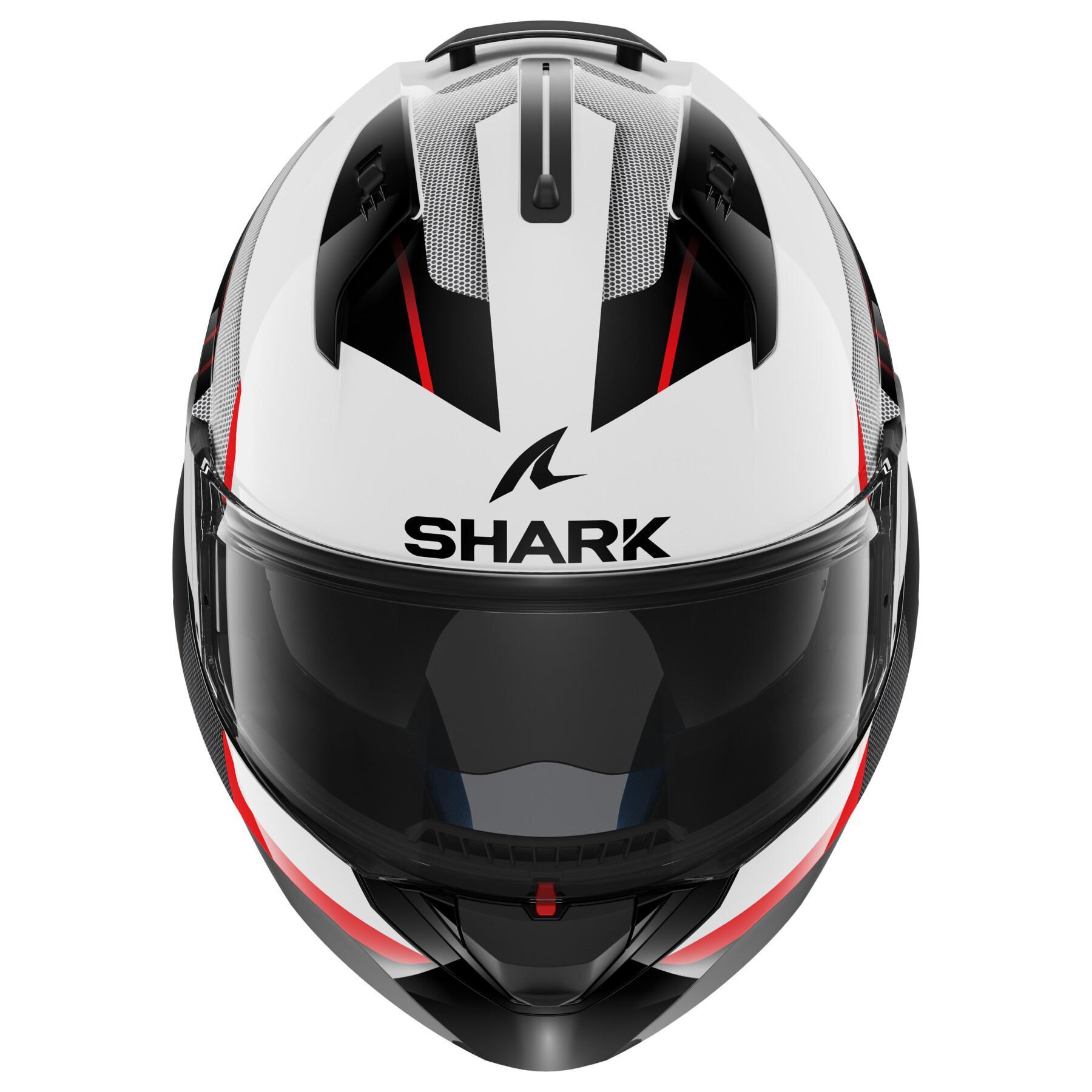 Modulär motorcykelhjälm Shark Evo Es Kryd White Black Red