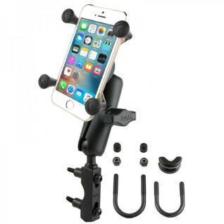 Smartphonehållare för motorcykel med medium arm U-formad montering på styre eller broms-/kopplingsbehållare RAM Mounts X-Grip®