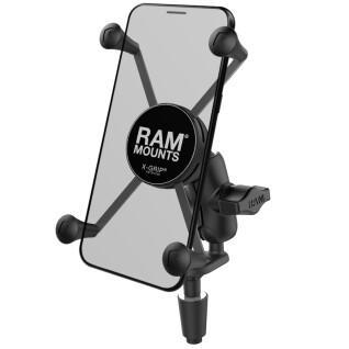 Motorcykelhållare för smartphone, kort arm, gaffelstamfäste RAM Mounts X-Grip®