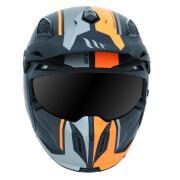 Mörk konvertibel trialhjälm med enkelskärm och avtagbart hakband MT Helmets MT STREetFIGHTER SV SKULL(livre avec un ecran supplementaire orange)