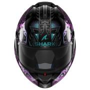 Modulär motorcykelhjälm Shark Evo Es K-Rozen Black Violet Glitter